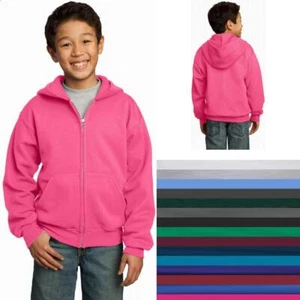 Port & Company ® - Youth Core Fleece Full-Zip Hooded Sweatshirt PC90YZH XS-XL - Picture 1 of 103