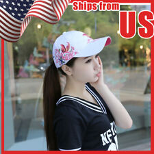 Baseball Cap For Women With Butterflies And Flower Embroidery Adjustable Fashion