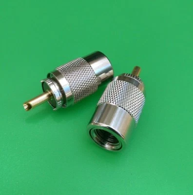 DLS (2 PCS) UHF Male Twist-On Connector RG8U/RG8/RG213/RG214/LMR400 - USA Seller