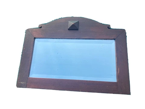 Antique Mission Arts & Crafts Style Beveled Mirror Homemade Cover
