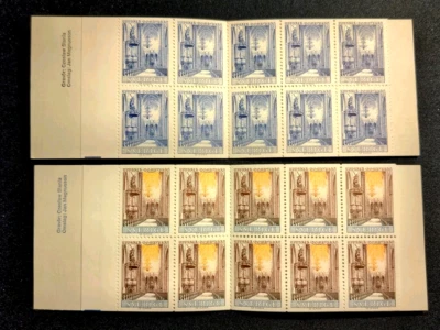 Sweden 1974 Official TEST STAMP Booklets 2 sets of 10 MNH - Engraver Slania. - Image 1 of 4