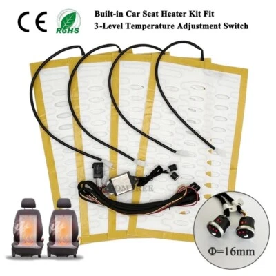 Universal Built-In Car Seat Heater Kit Fit 2 Seats 12V Alloy Wire Heating Pads 3 - Image 1 of 4