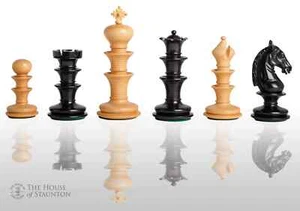 The Matera Luxury Chess Set - Pieces Only - 4.4" King - Genuine Ebony - Picture 1 of 12