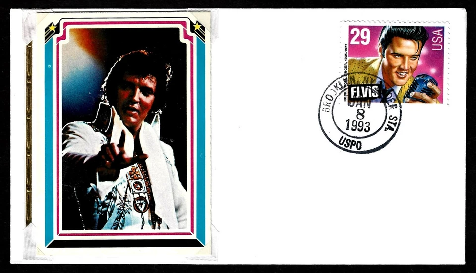 USA, SCOTT # 2721, UNOFFICIAL FDC COVER - ELVIS PRESLEY with CARD, YEAR 1993 - Image 1 of 1