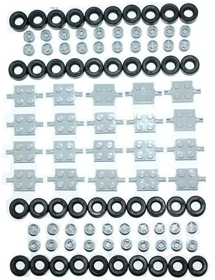 ☀️NEW! Lego 100x Car Parts Wheels Tires Axles Rims Bulk Truck  14mm D. x 9mm - Image 1 of 2