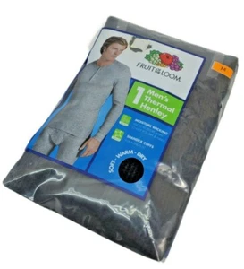 Top intimo uomo Thermal Crew Fruit of Loom M Medium nero lungo NUOVO - Foto 1 di 4