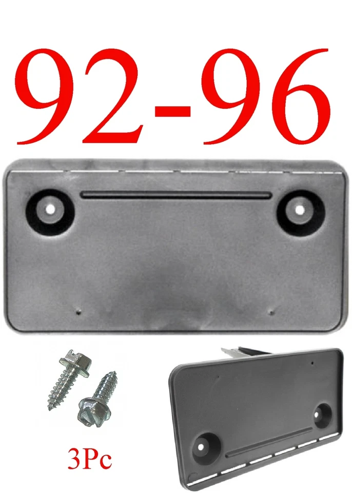 FO1068101 3Pc 92 96 F150 Front License Plate Bracket, Ford Bronco, W/ Hardware - Image 1 of 1