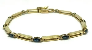 Armband mit Saphiren 14K 585er Gelbgold 18,5 cm - Bild 1 von 5