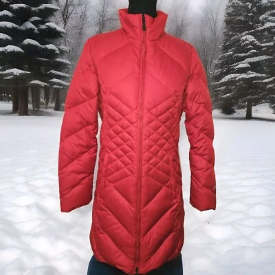 Abrigo Chaqueta Eddie Bauer Plumón Parka Puffer Mujer Pequeño Rojo Usado en Excelente Condición Foto 1 de 4