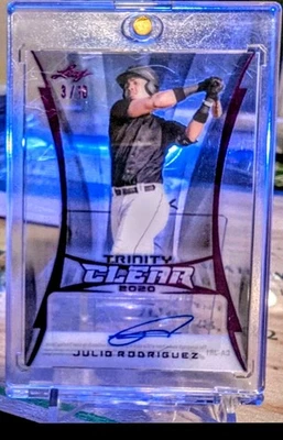 2020 Leaf Trinity Clear JULIO RODRIGUEZ Auto Black /10 Rookie Prospect RC SSP 🔥 - Image 1 of 4