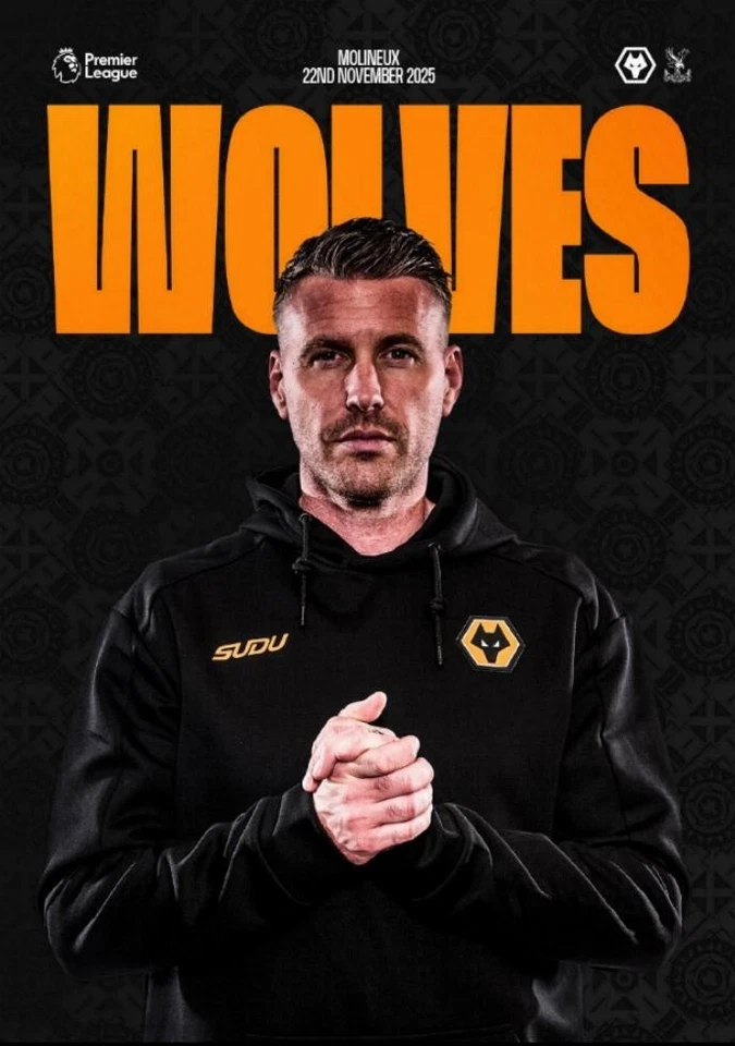* 2025/26 - WOLVES v CRYSTAL PALACE (22nd November 2025) - OFFICIAL PROGRAMME * - Image 1 of 1
