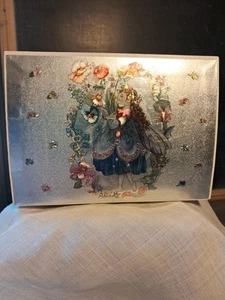 vintage musical jewelry box Garden Fairy 6 X 4.5 X3.5 - Picture 1 of 11