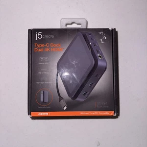 NEW j5create Type-C Dock Dual 4K HDMI JCD3198 with holder - Free Shipping (New) - Picture 1 of 2