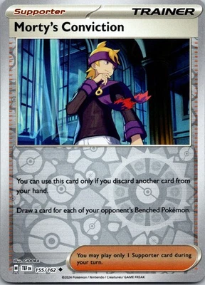 Morty's Conviction Reverse Holo Uncommon SV05: Temporal Forces 155/162 NM - Image 1 of 2