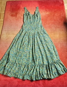 Kleid Sommer Boho hippie Ibiza Seide Maxikleid Gr. M/L/XL grün lang weit - Bild 1 von 5