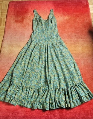 Kleid Sommer Boho hippie Ibiza Seide Maxikleid Gr. M/L/XL grün lang weit - Bild 1 von 4