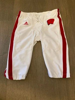 Men's Wisconsin Badgers Lace Front Football Pants White Red Size 36 - Image 1 of 4