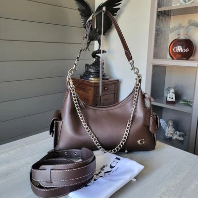 Coach Juliet 30 Medium Leather Shoulder Crossbody Maple/Silver Carried Once EUC - Image 1 of 4