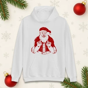 Ho Ho Ho Santa Christmas Hoodie, Funny Rude Xmas Sweatshirt, Xmas Gift Top - Picture 1 of 9