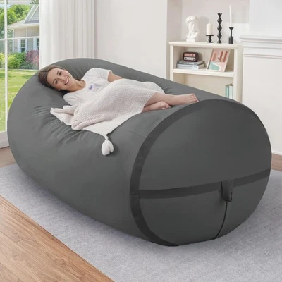 Silla bolsa de frijoles gigante de 4 pies para adultos con relleno de espuma viscoelástica,... Foto 1 de 4