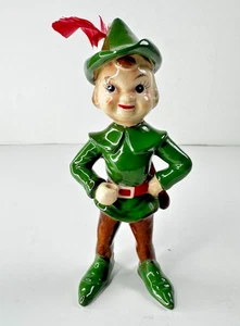 Estatuilla de Navidad de Elfo Pixie Verde Cerámica Vintage Mediados de Siglo 6 pulgadas - Imagen 1 de 9