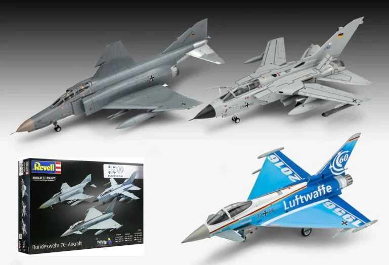 GIFT SET 70 YEARS BUNDESWEHR TIPHOON, PHANTOM, TORNADO KIT 1:72 - Immagine 1 di 1