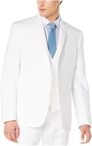 Bar III Men's White Slim-Fit Linen Texture Blazer Coat Suit Jacket, 36R - Picture 1 of 4