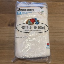 Classic Fruit of The Loom Men`s 3-pack White Brief Large