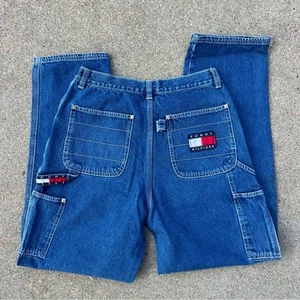 Vintage Y2K, Tommy Hilfiger wide leg baggy carpenter jeans Youth Boys Size 20 - Picture 1 of 4