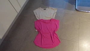 2 Sport-Shirts, Fitness, Gr. M+L, Koralle+Elfenbein - Bild 1 von 2