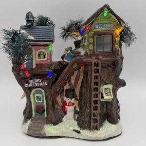 Crosslight Christmas Tree House Holiday Village Battery Operated Lights Up Snow - Picture 1 of 9