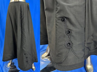 Falda vintage victoriana negra de seda Faille Soutache trenzado pasaje Foto 1 de 3