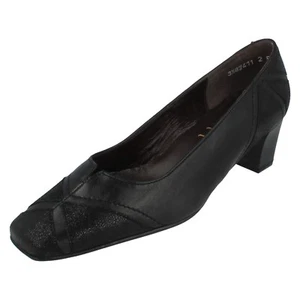Chaussures À Talons En Cuir Noir Phyllis Pour Femmes Par SANDPIPER À 29,99 £ - Picture 1 of 9