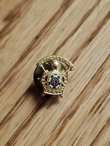 Pin de solapa masónica de colección corona en tono dorado representativo hy - Imagen 1 de 2