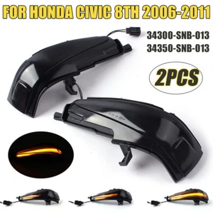 2pcs Dynamic Turn Signal Mirror Blinker Light For Honda Civic 8th 06-2011 Sedan - Picture 1 of 12