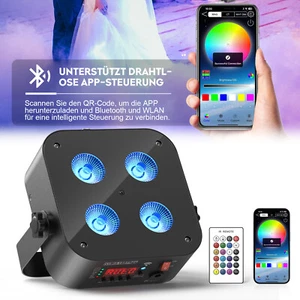 108W Uplight Akku LED Strahler Par Spot mit Wireless DMX RGBWA+UV Bühnenlicht Dj - Bild 1 von 13