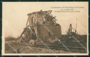 Varese Vergiate Esplosione Proiettificio Casello Ferrovia Capra cartolina MT2308 - Picture 1 of 2
