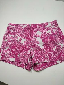 Joe Fresh Womens Shorts Size 2 Pink White Floral Paisley Booty Short @19 - Picture 1 of 4