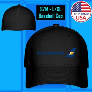 Gorra de béisbol negra retro de Icelandair Airlines talla ajustable S/M & L/XL - Imagen 1 de 5