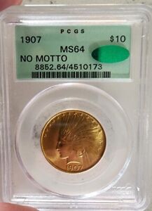 1907 Indian Head Gold Eagle Pcgs Ms64 Ogh Holder Cac Approved Great Color!