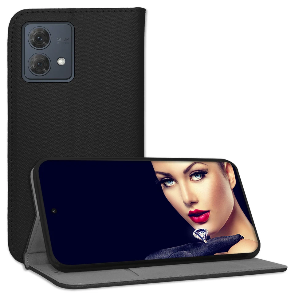 MTB MORE ENERGY Coque Housse Etui à clapet pour Motorola Moto G84 5G Bookstyle Flip Pochette noi