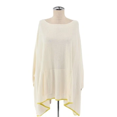 Suéter PRANA Mujer Talla OS Celestia Poncho Mezcla Cachemira Tejido Marfil Amarillo NUEVO Foto 1 de 4