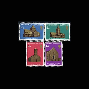 Guernsey, Sc #037-40, MNH, 1970, Christmas, Holiday, Churches - Picture 1 of 1