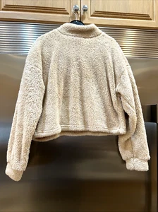 SHEIN KASTIGER "BAUCH" TOP FLAUSCHIG WARM BEIGE PULLOVER WIE FAUX SHAGGY "SHERPA" GR. S - Bild 1 von 6