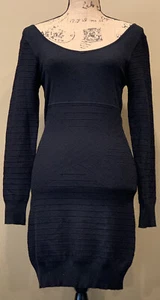 NWOT Arden B Black Fitted Sweater Dress with Stitched Design~Medium - Picture 1 of 12
