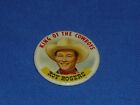 1953 BOUTON PINBACK ÉTAIN LITHO NOIX ROY ROGERS KING OF THE COWBOYS