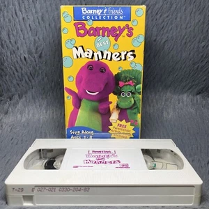 Barney & Friends Barneys Best Manners VHS 1993 Baby Bop Lyons Sing Along Cartoon - Picture 1 of 8