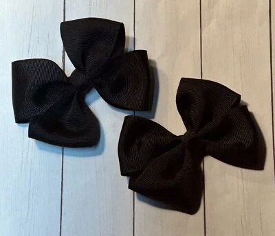 Черный 3» волос бант, твердый черный бант для волос, черный бант для волос, черный косичка банты для волос - Изображение 1 из 4
