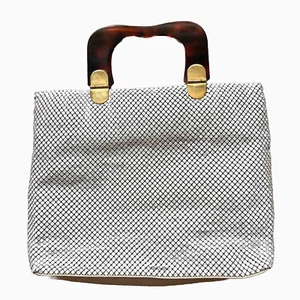 Vintage Metal Mesh Purse Plastic Handles - Picture 1 of 9