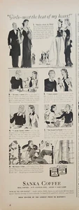 1940 Sanka Kaffee Vintage Werbung Mädchen treffen den Beat meines Herzens - Bild 1 von 2